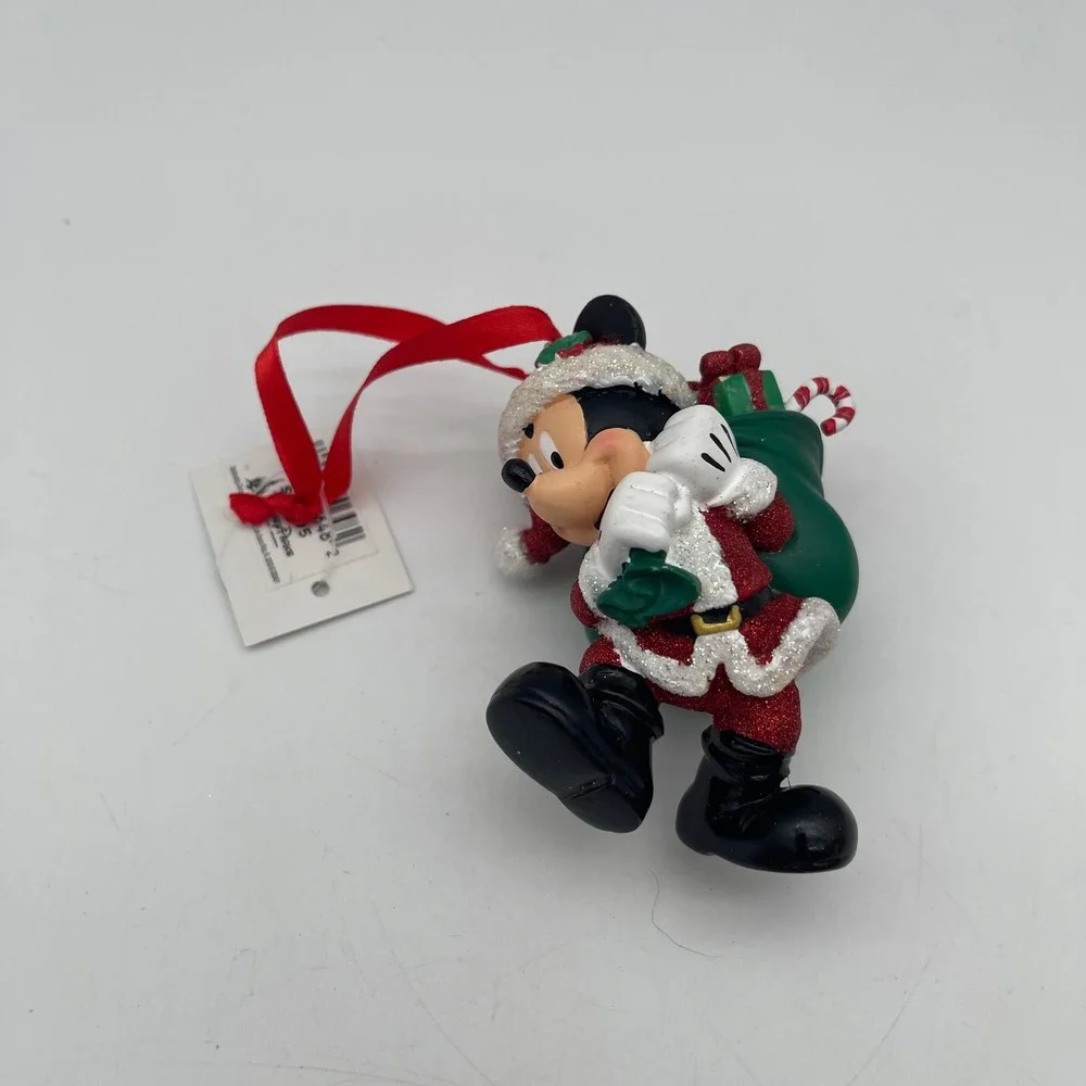 Disney Parks Mickey Mouse Santa Christmas Ornament with Duffy Bear New with Tag